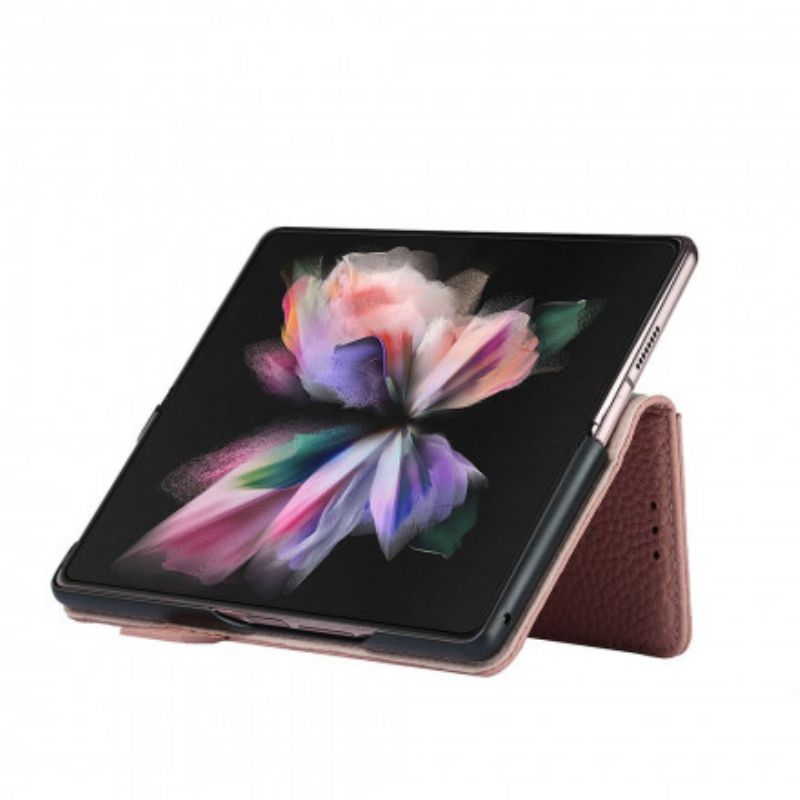 Kožené Puzdro Samsung Galaxy Z Fold 3 5G Originálna Koža Litchi