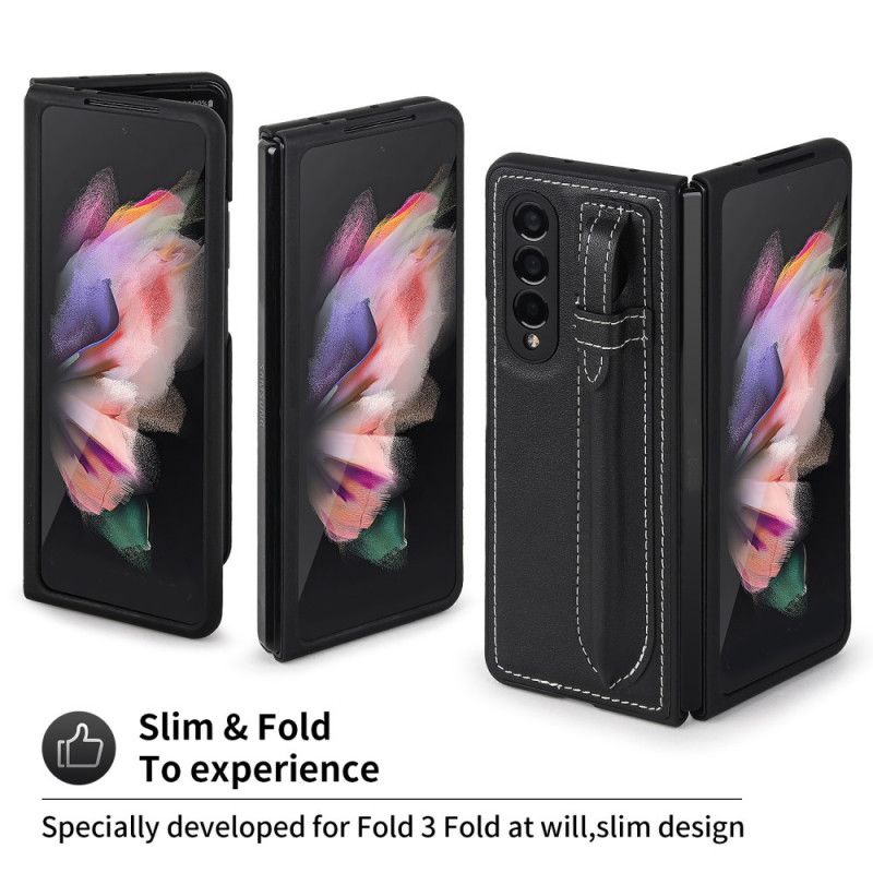 Kryt Samsung Galaxy Z Fold 3 5G Originálny Kožený Držiak Na Pero