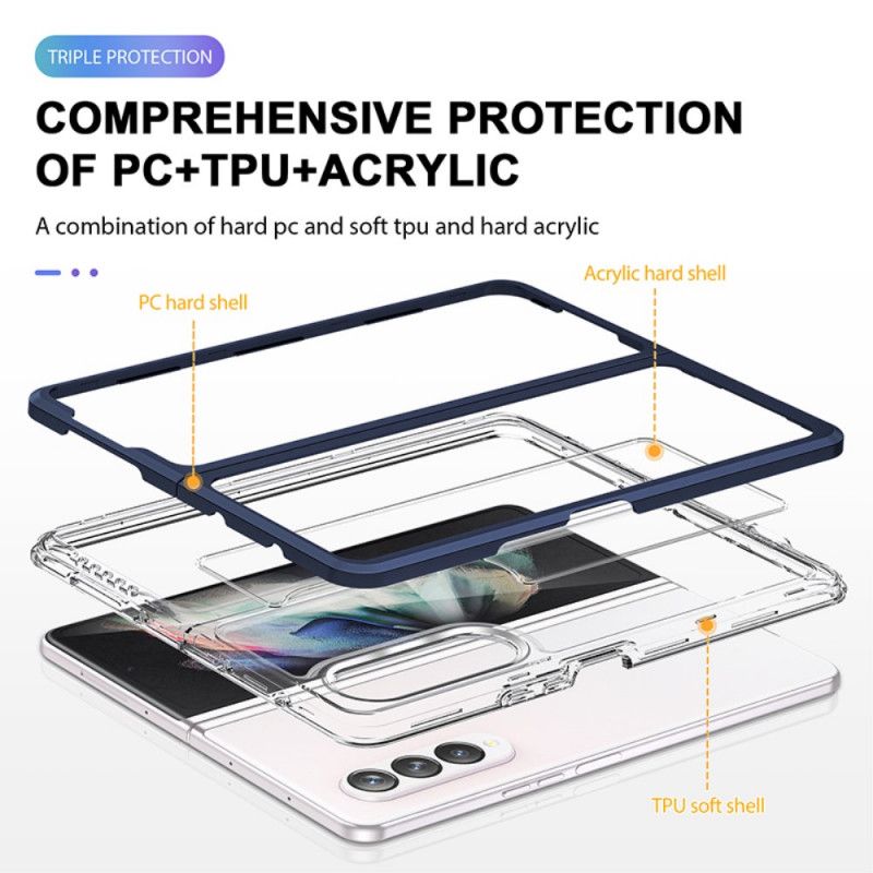 Kryt Samsung Galaxy Z Fold 3 5G Priehľadné Hybridné Farebné Okraje