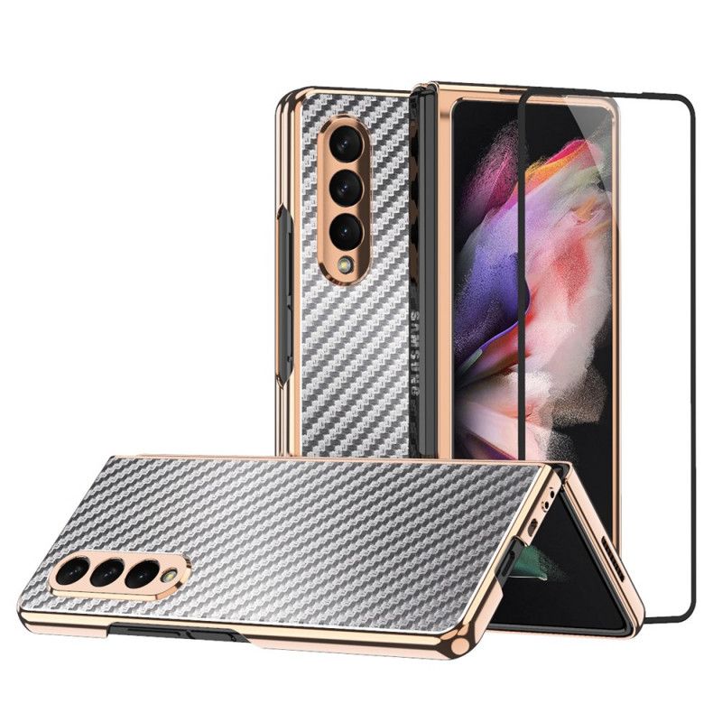 Kryt Samsung Galaxy Z Fold 3 5G Uhlíkové Vlákno S Ochranou Obrazovky