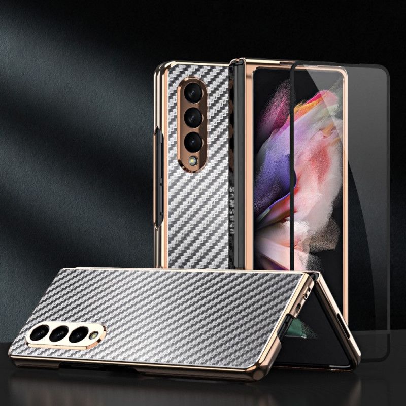 Kryt Samsung Galaxy Z Fold 3 5G Uhlíkové Vlákno S Ochranou Obrazovky