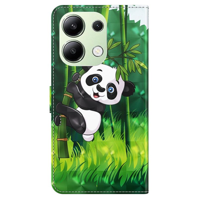 Kožené Puzdro Xiaomi Redmi Note 13 4g Bambusová Panda S Popruhom