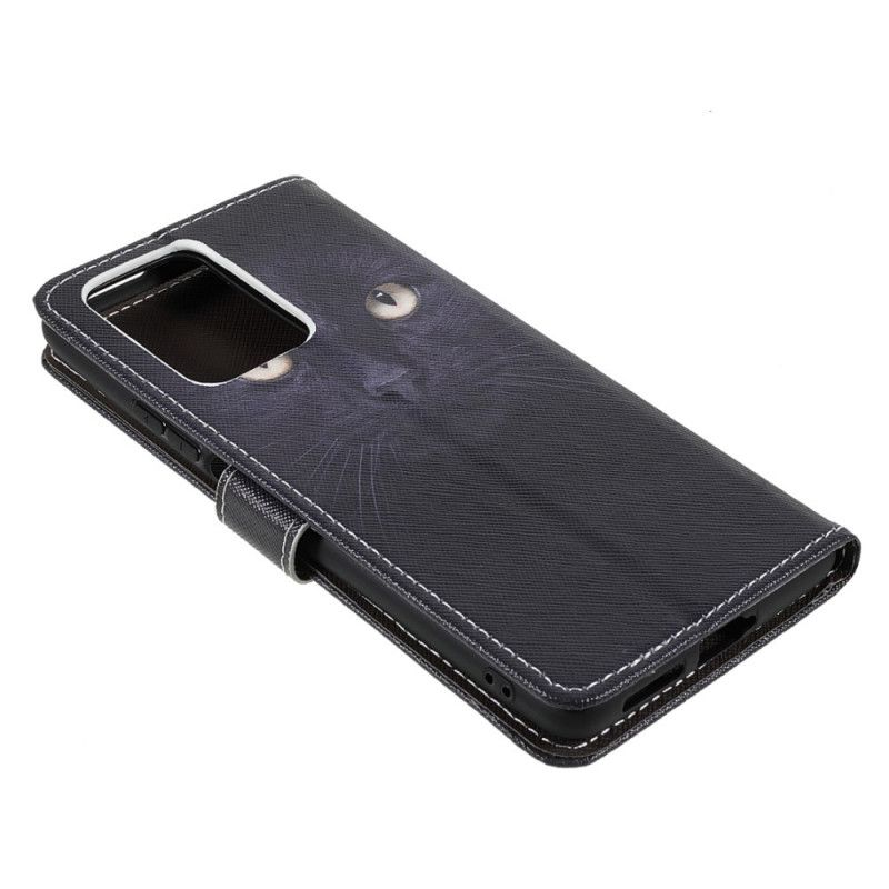 Flipové Puzdro Xiaomi 11T / 11T Pro Strappy Black Cat Eyes