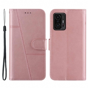 Kožené Puzdro Xiaomi 11T / 11T Pro Efekt Remienky Geo Leather