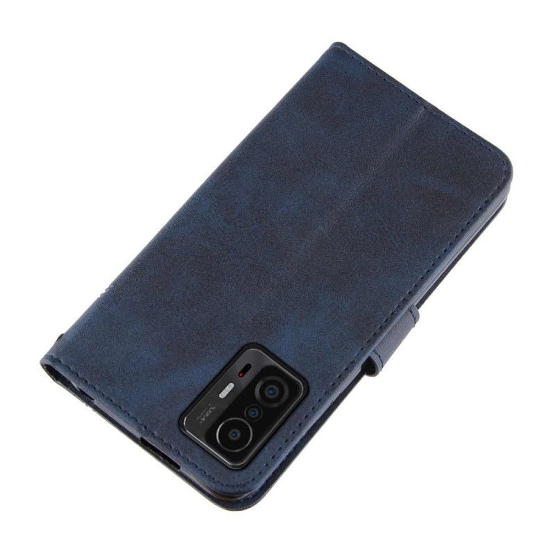 Kožené Puzdro Xiaomi 11T / 11T Pro Efekt Remienky Geo Leather