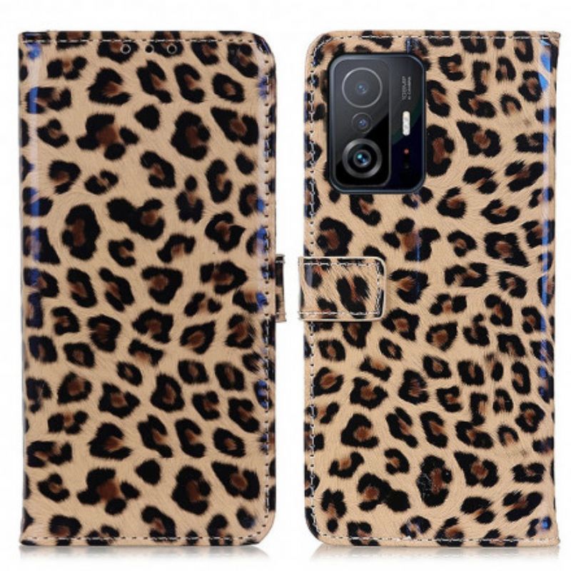 Kožené Puzdro Xiaomi 11T / 11T Pro Obyčajný Leopard