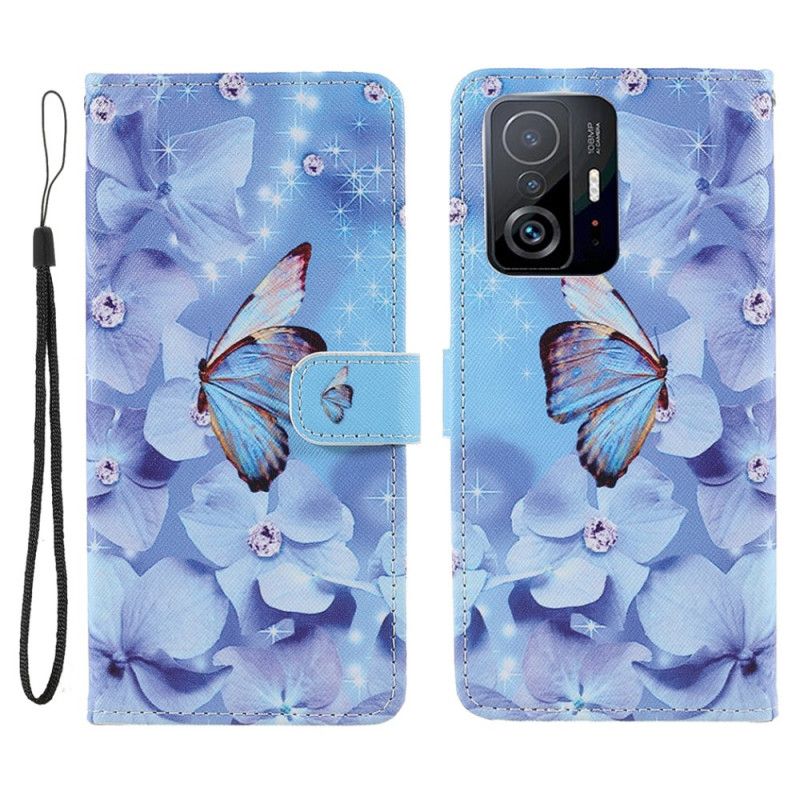 Peňaženkový Kryt Xiaomi 11T / 11T Pro Strappy Diamond Butterflies