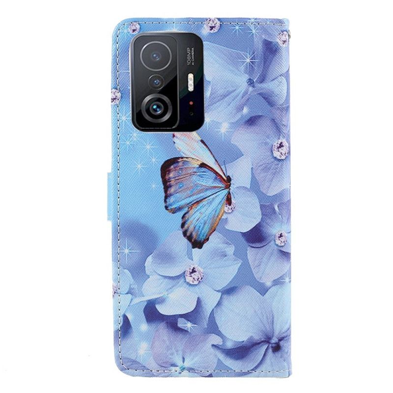 Peňaženkový Kryt Xiaomi 11T / 11T Pro Strappy Diamond Butterflies