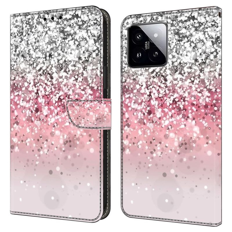 Kožené Puzdro Xiaomi 14 Kryt Na Mobil Gradient Glitter