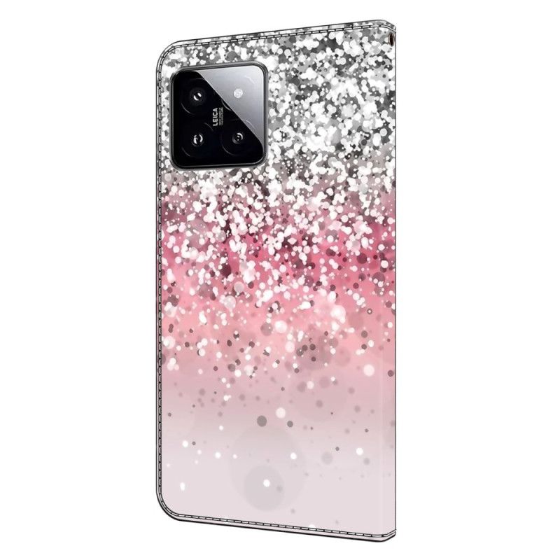 Kožené Puzdro Xiaomi 14 Kryt Na Mobil Gradient Glitter