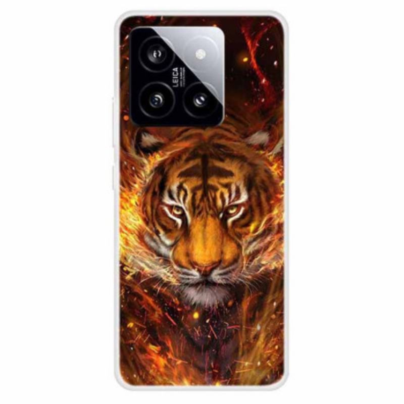 Kryt Na Xiaomi 14 Tiger V Plameňoch