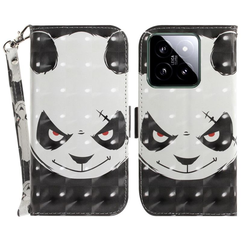 Puzdro Xiaomi 14 Nahnevaná Panda S Popruhom