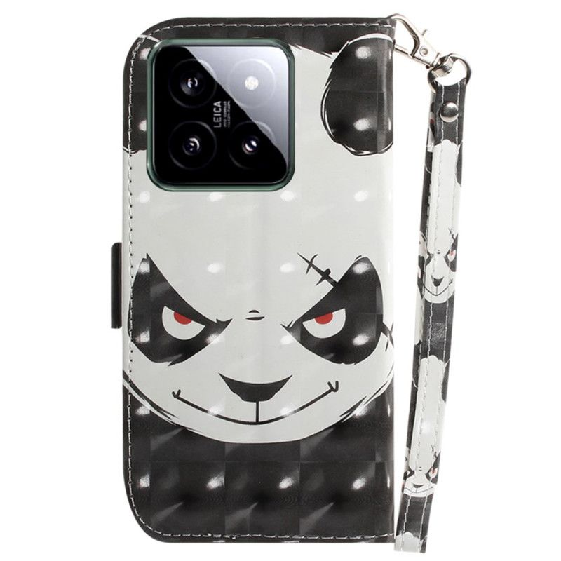 Puzdro Xiaomi 14 Nahnevaná Panda S Popruhom