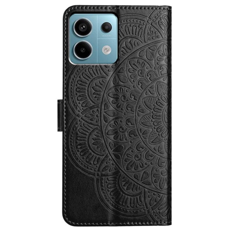 Kožené Puzdro Xiaomi Redmi Note 13 Pro 5g Kryt Na Mobil Tlačená Mandala S Remienkom