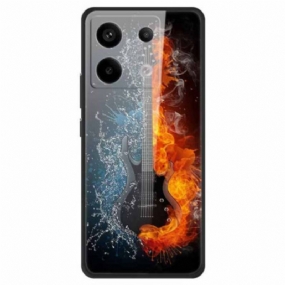 Kryt Xiaomi Redmi Note 13 Pro 5g Kryt Na Mobil Gitara Ľadu A Ohňa Z Tvrdeného Skla