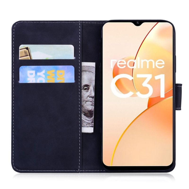 Kožené Puzdro Realme C35 Skin-touch Butterfly