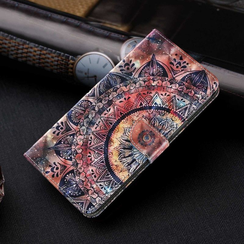 Kožené Puzdro iPhone 14 Pro Farebná Strappy Mandala