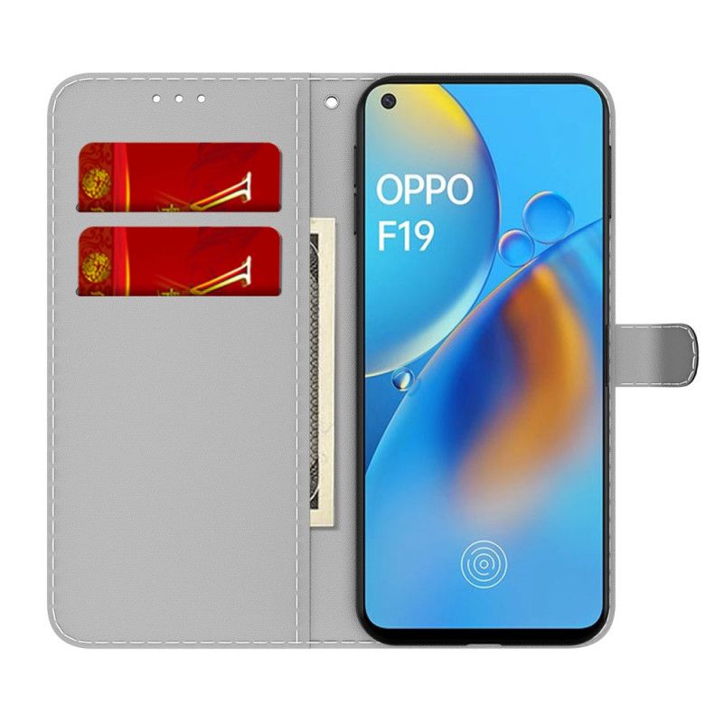 Kožené Puzdro Oppo A74 4G Abstraktný Vzor