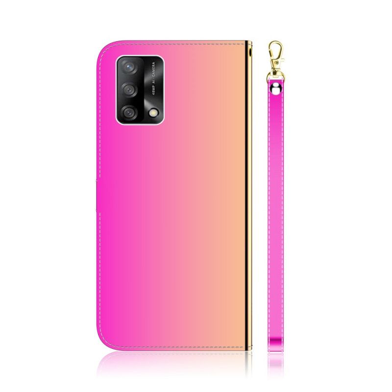 Kožené Puzdro Oppo A74 4G Kryt Na Zrkadlo Z Umelej Kože