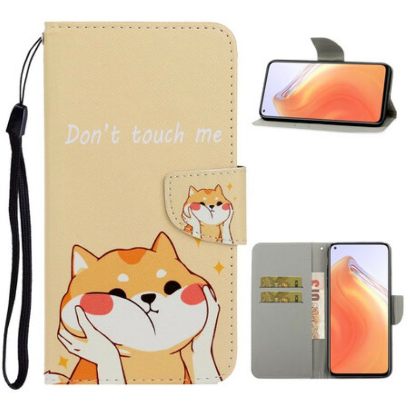 Kožené Puzdro Xiaomi Mi 10T / 10T Pro Cat Don't Touch Me S Popruhom