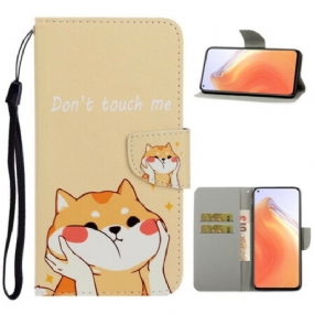 Kožené Puzdro Xiaomi Mi 10T / 10T Pro Cat Don't Touch Me S Popruhom