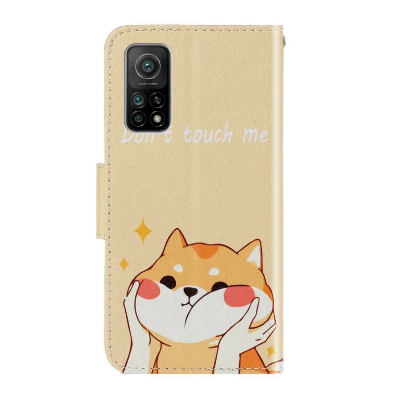 Kožené Puzdro Xiaomi Mi 10T / 10T Pro Cat Don't Touch Me S Popruhom