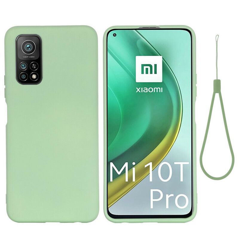 Kryt Xiaomi Mi 10T / 10T Pro Tekutý Silikón So Šnúrkou