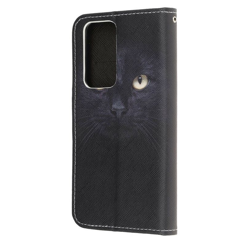 Peňaženkový Kryt Xiaomi Mi 10T / 10T Pro Strappy Black Cat Eyes