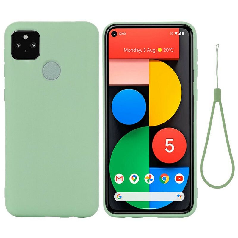 Kryt Google Pixel 5A Tekutý Silikón So Šnúrkou