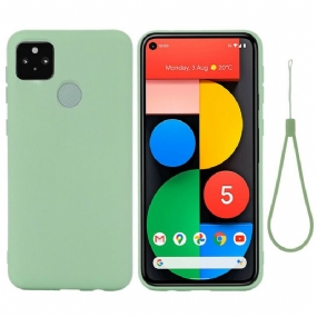 Kryt Google Pixel 5A Tekutý Silikón So Šnúrkou