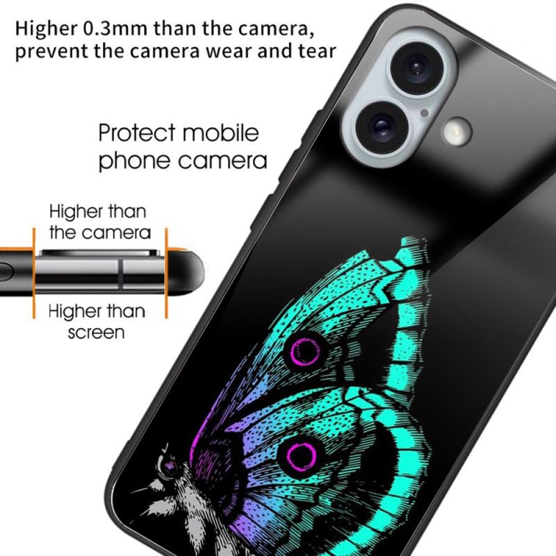 Kryt iPhone 16 Plus Kryt Na Mobil Tvrdené Sklo Green Butterfly