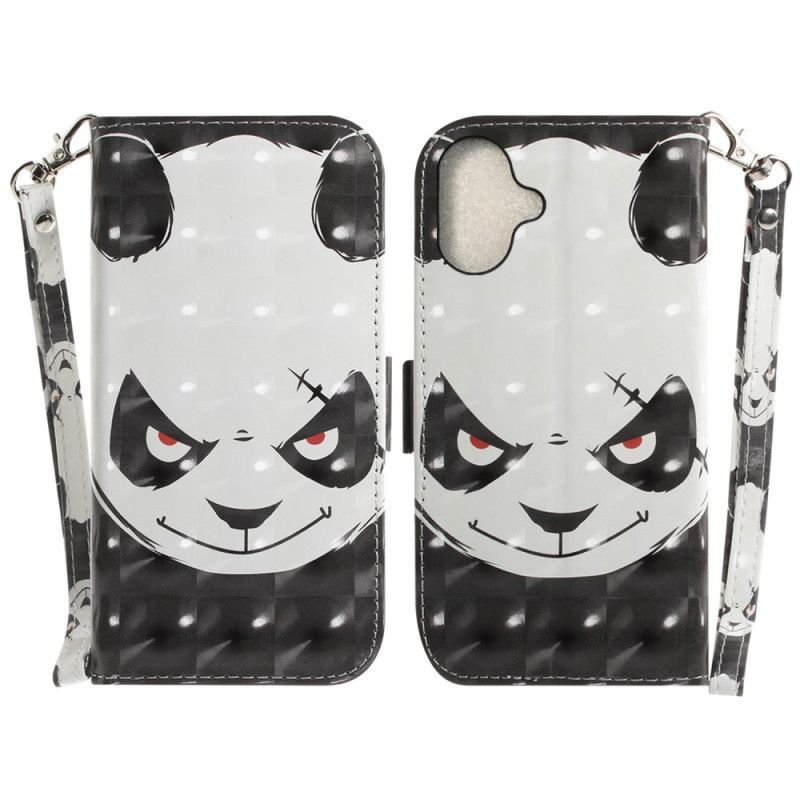 Puzdro iPhone 16 Plus Nahnevaná Panda S Popruhom