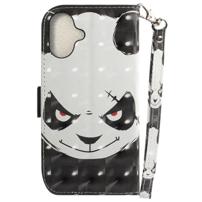 Puzdro iPhone 16 Plus Nahnevaná Panda S Popruhom