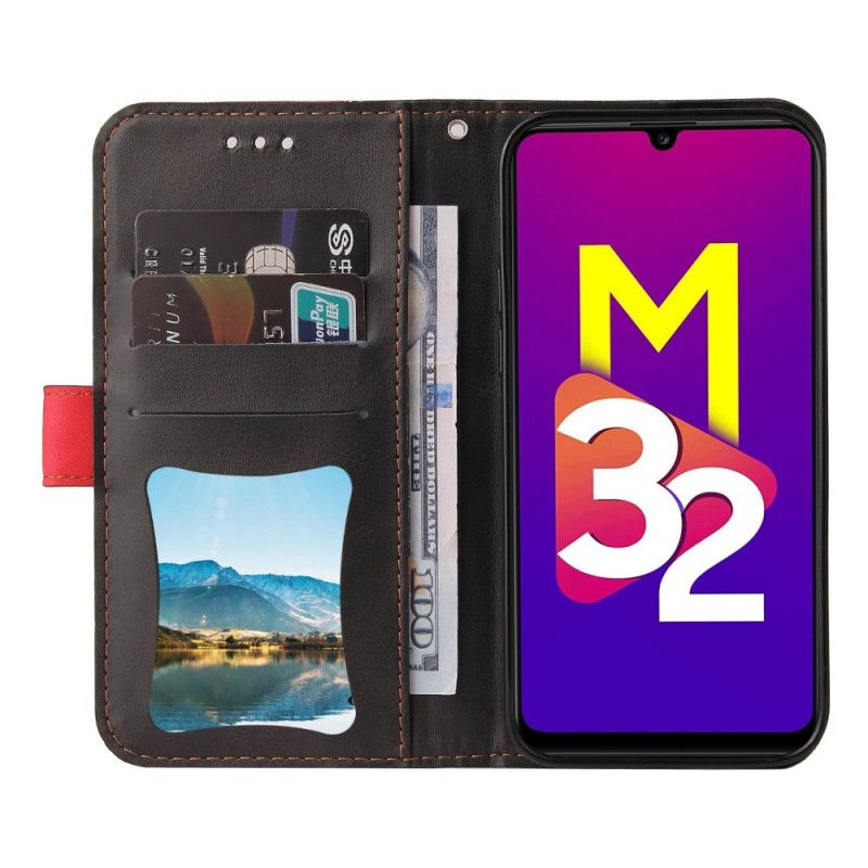 Kožené Puzdro Samsung Galaxy M32 Dva Tóny