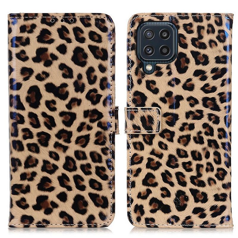 Kožené Puzdro Samsung Galaxy M32 Leopard