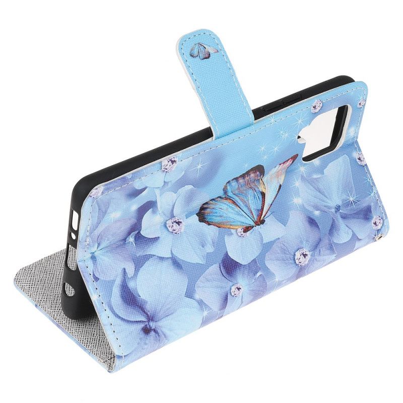 Peňaženkový Kryt Samsung Galaxy M32 Strappy Diamond Butterflies