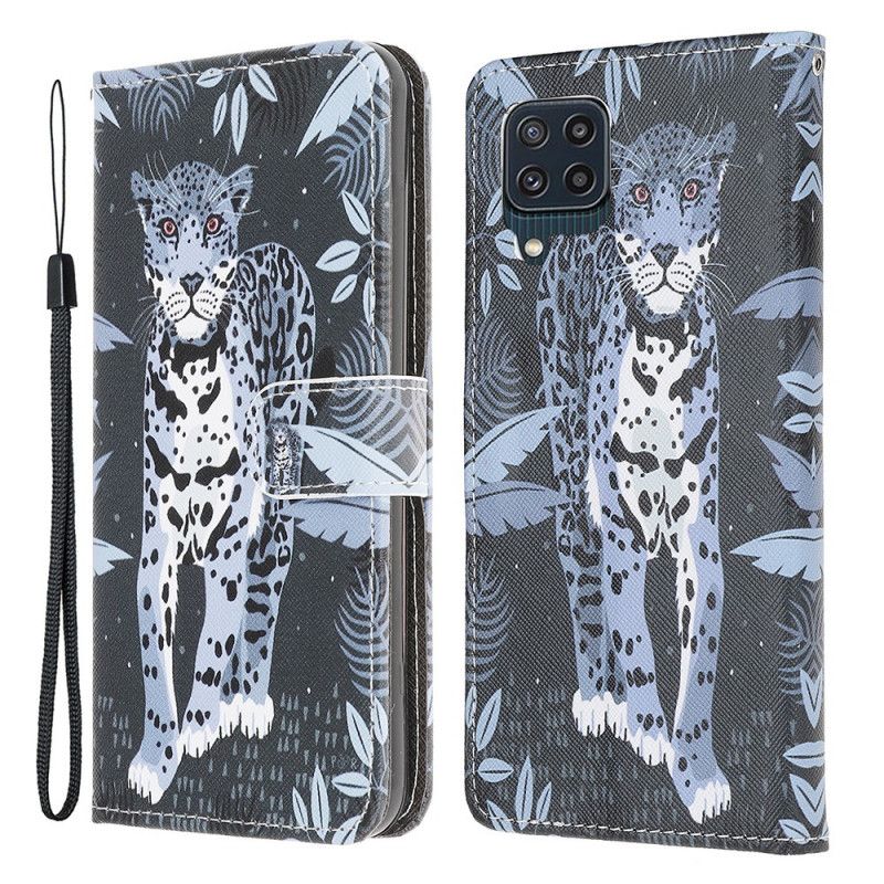 Peňaženkový Kryt Samsung Galaxy M32 Strappy Leopard