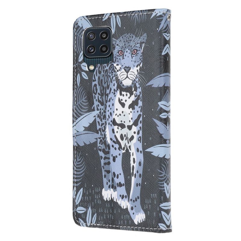 Peňaženkový Kryt Samsung Galaxy M32 Strappy Leopard