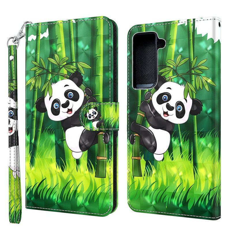 Kožené Puzdro Samsung Galaxy S21 Plus 5G Panda A Bambus