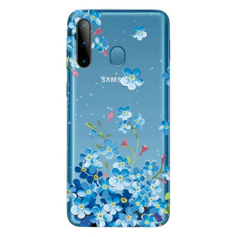 Kryt Samsung Galaxy M11 Modré Kvety