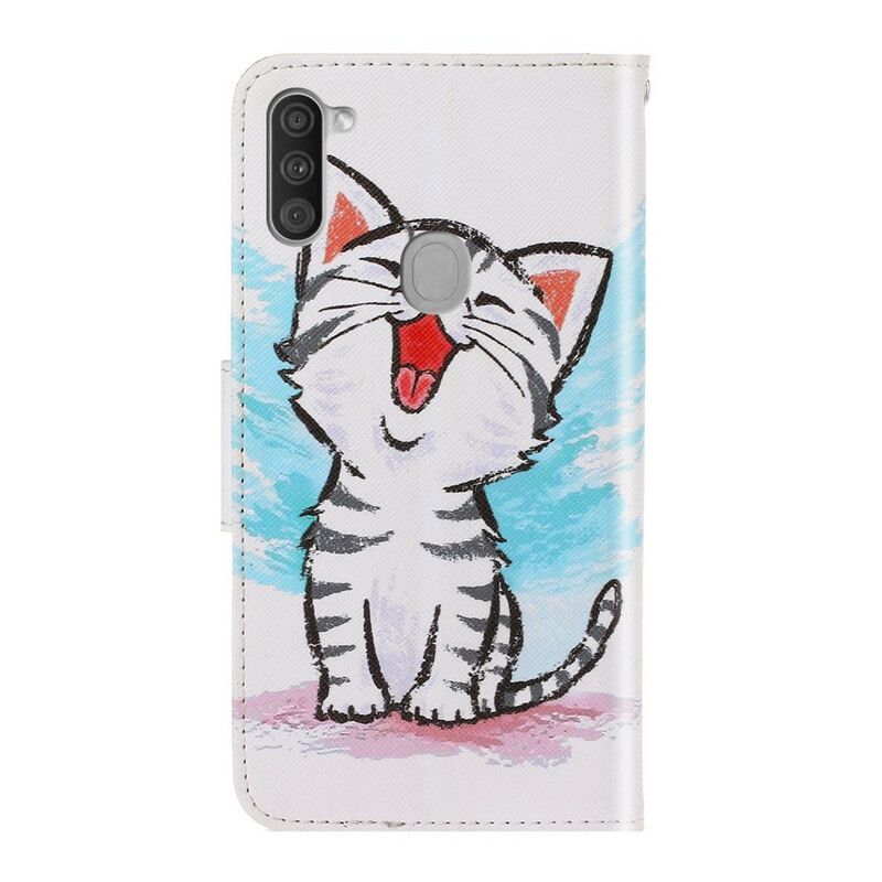 Peňaženkový Kryt Samsung Galaxy M11 Strappy Color Kitten