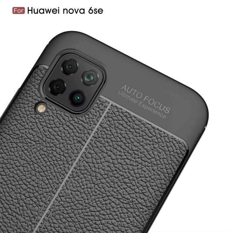 Kryt Huawei P40 Lite Efekt Dvojitej Kože Litchi