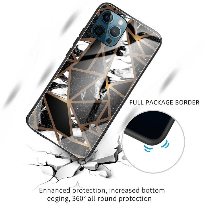 Kryt iPhone 13 Pro Geometria Marble Tempered Glass