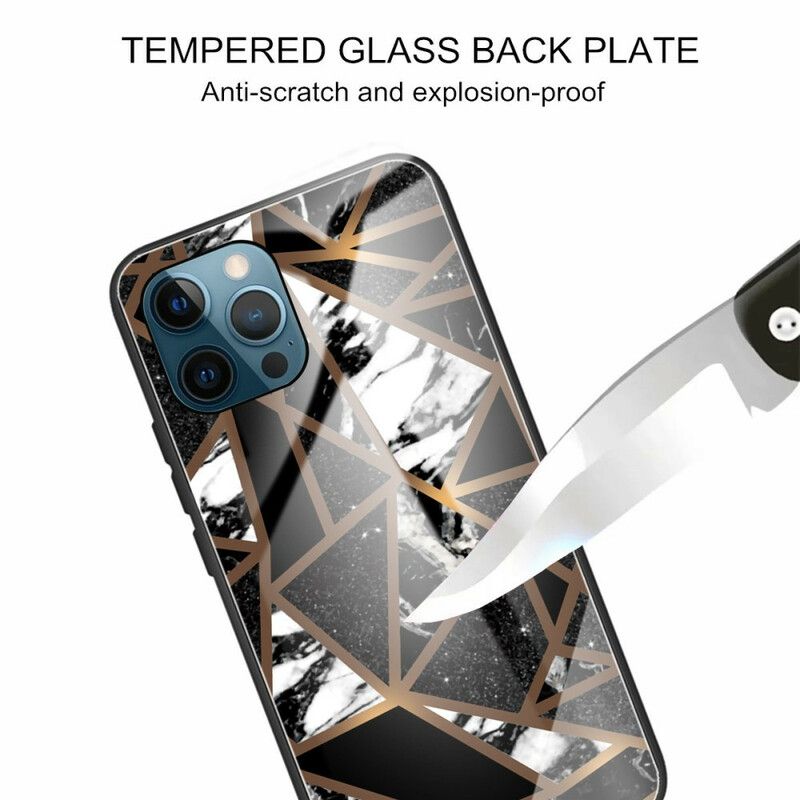 Kryt iPhone 13 Pro Geometria Marble Tempered Glass