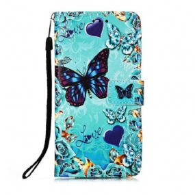 Peňaženkový Kryt iPhone 13 Pro Love Butterflies Strappy