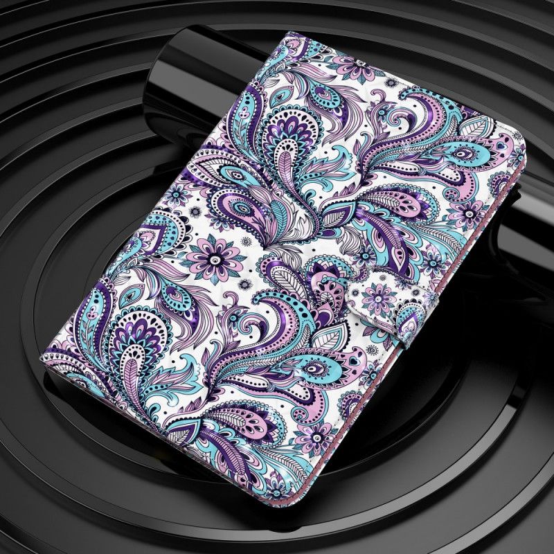 Kožené Puzdro iPad Mini 6 (2021) Svetlý Bodový Vzor Paisley