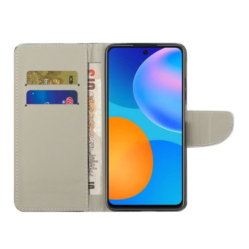 Kožené Puzdro Xiaomi Redmi Note 11 Pro / 11 Pro 5G Modrý A Žltý Motýľ