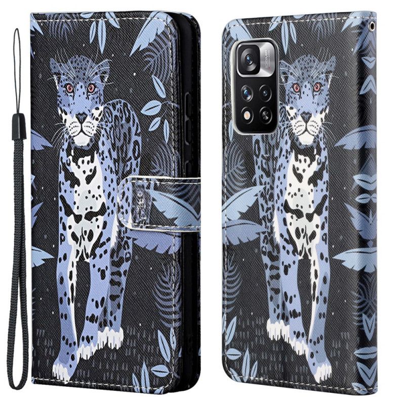 Kožené Puzdro Xiaomi Redmi Note 11 Pro / 11 Pro 5G Strappy Leopard