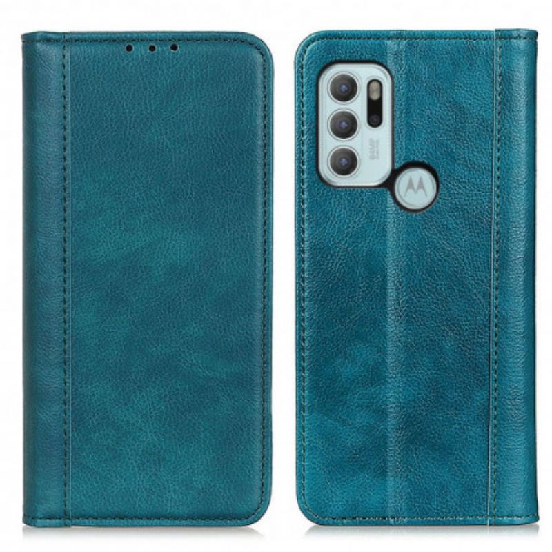 Flipové Puzdro Moto G60S Kožené Puzdro Verzia Litchi Split Leather