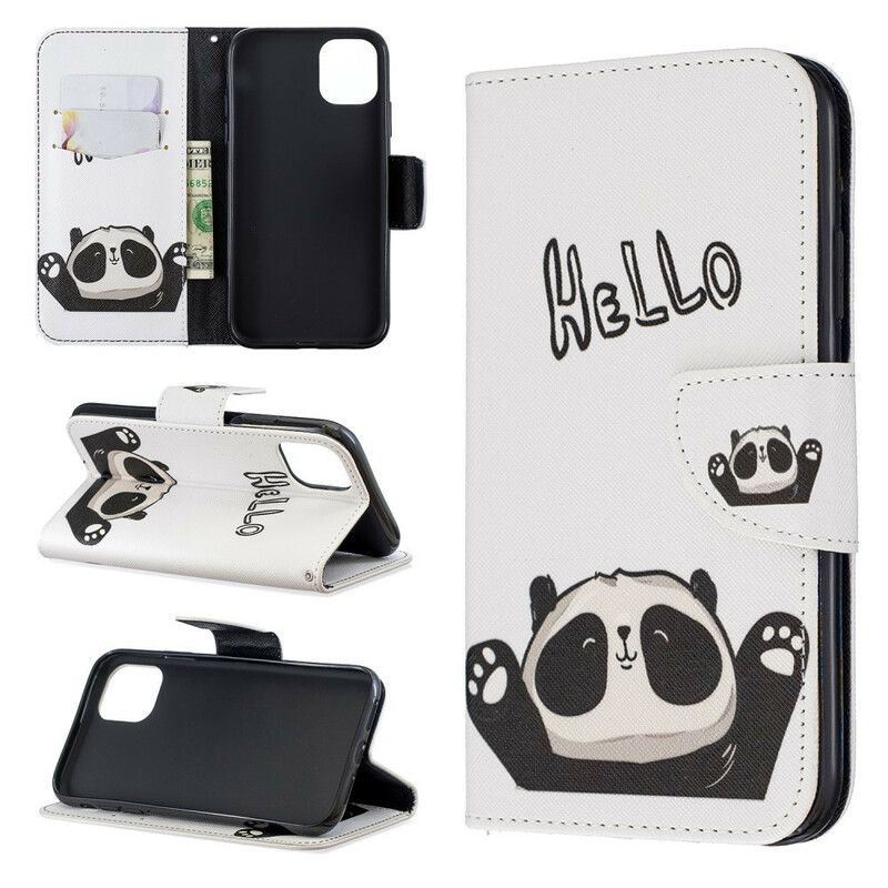 Kožené Puzdro iPhone 11 Ahoj Panda